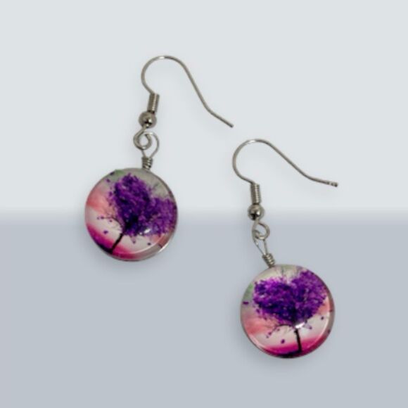 🔥BOGO Purple Tree Of Life Dangle Earrings - Picture 6 of 7
